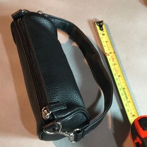 Small Black Leather Feel Bag, NWOT  w Handle